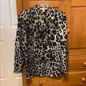 Michael Kors cheetah tie blouse